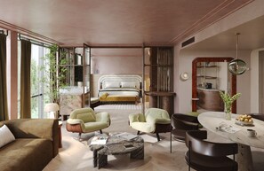 Suite, 1 habitación | Ropa de cama hipoalergénica, caja fuerte, tabla de planchar con plancha