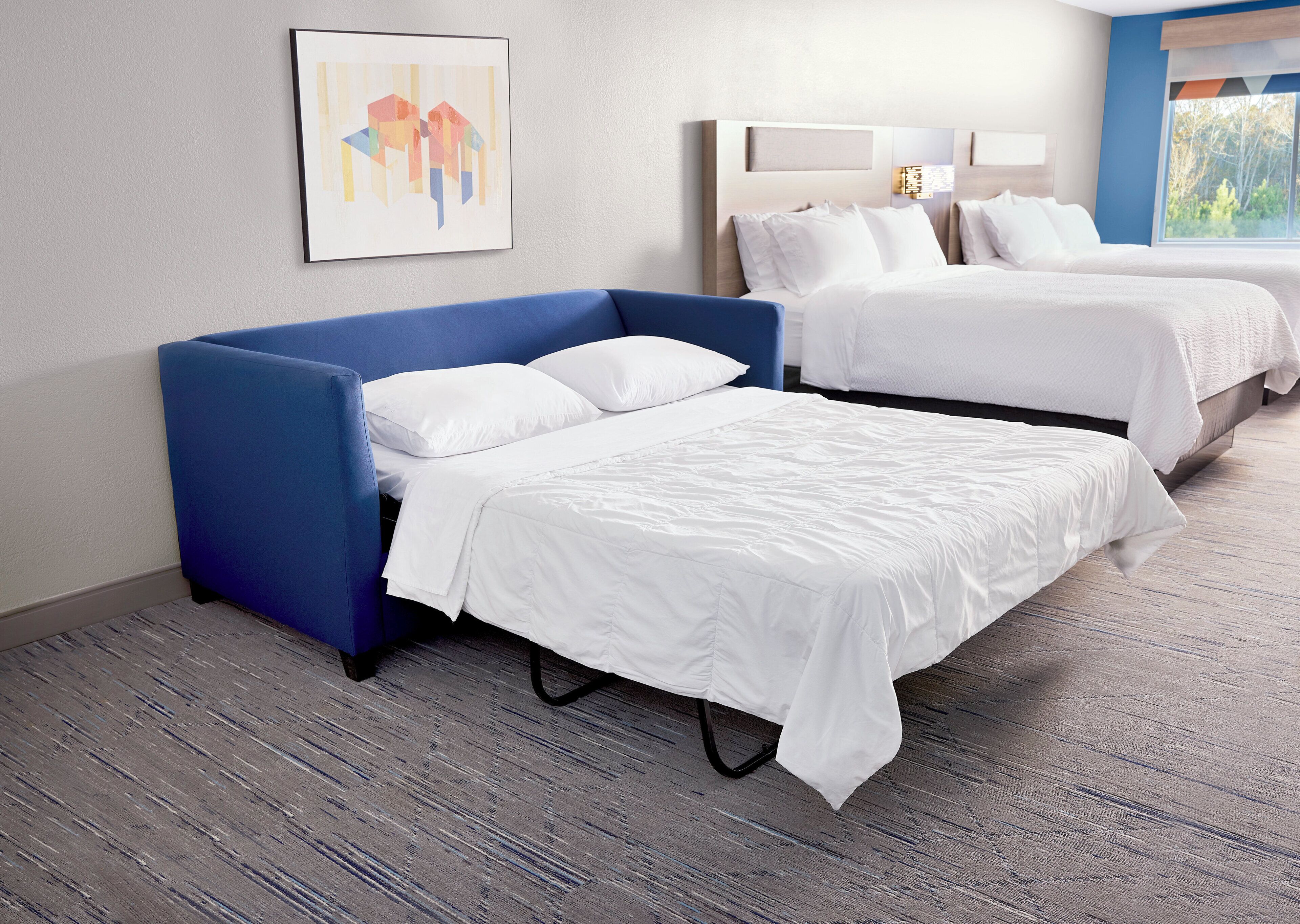 Suite, 2 Queen Beds | Blackout drapes, iron/ironing board, free cribs/infant beds