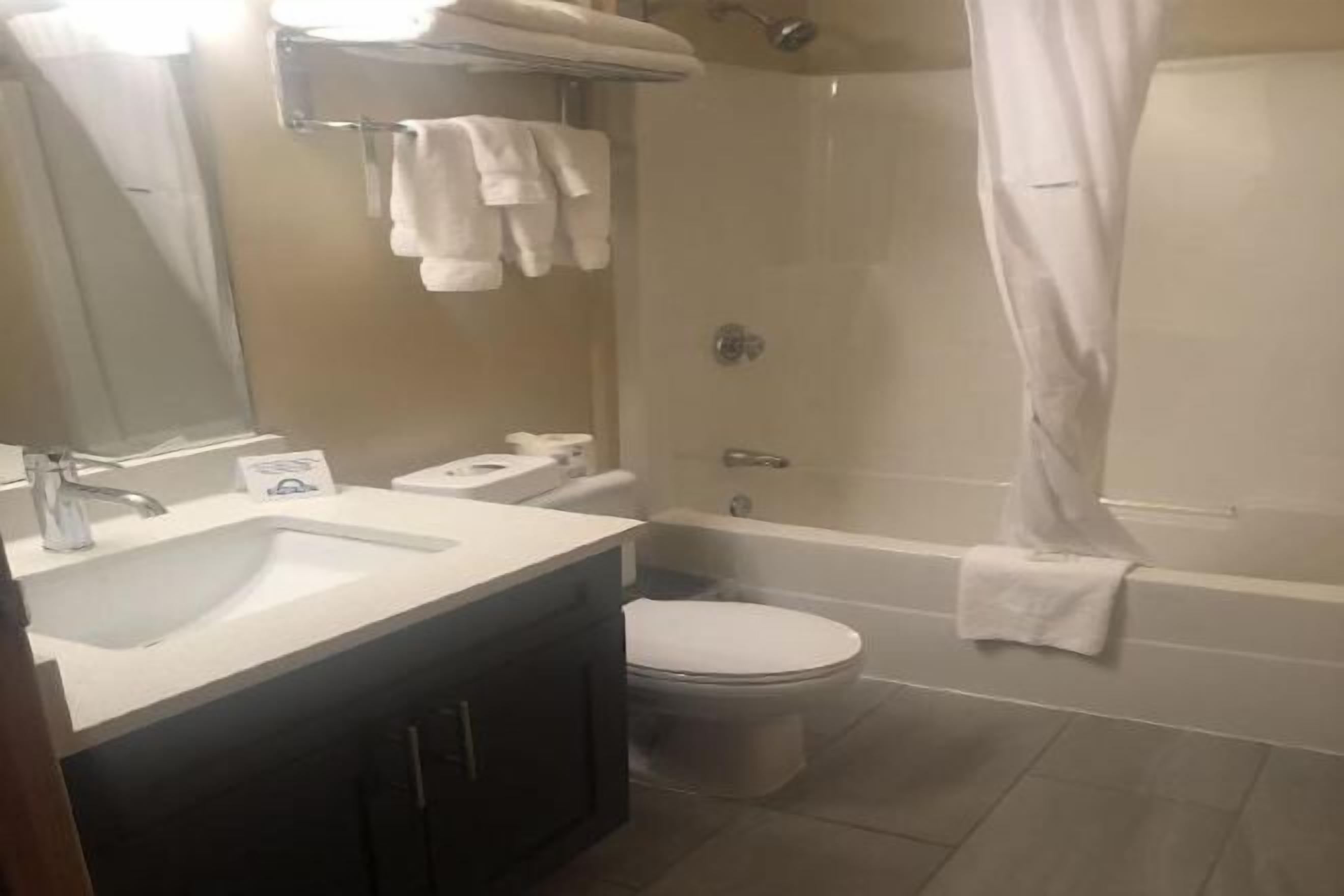 Baño | Tina con regadera, amenidades de baño gratuitas, secadora de cabello 