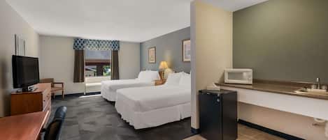 Suite, 2 Queen Beds, Non Smoking, Microwave | Desk, iron/ironing board, cribs/infant beds, rollaway beds