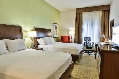 Hypo-allergenic bedding, blackout curtains, iron/ironing board
