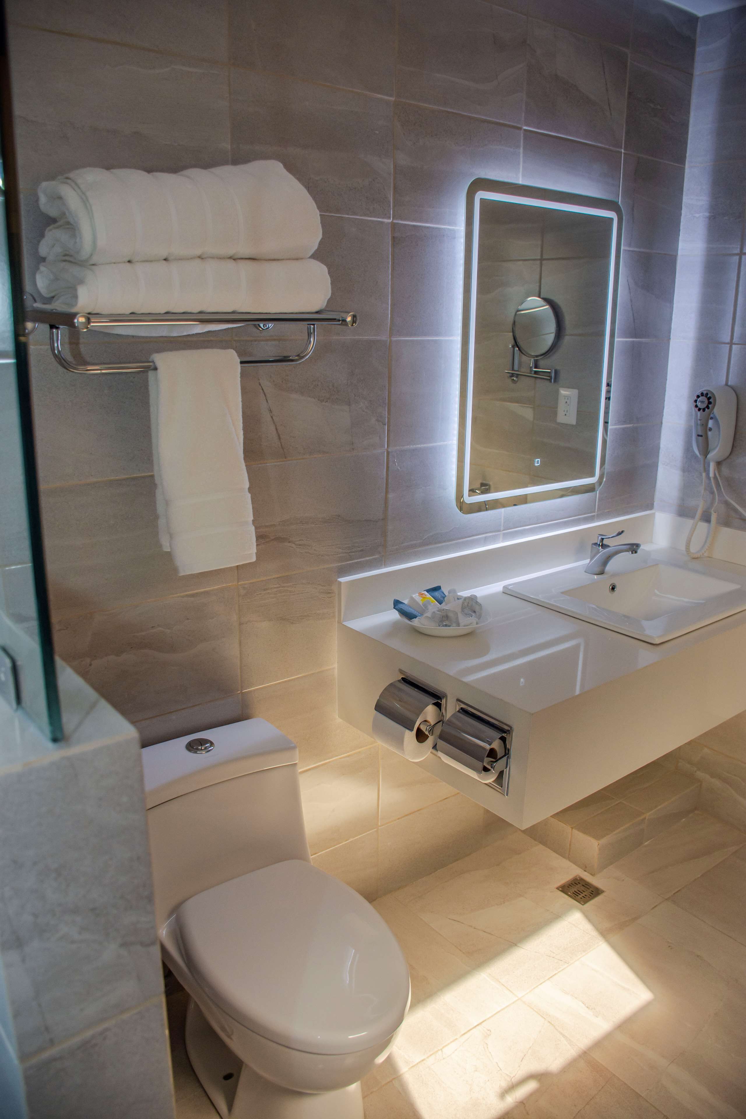 superior room, 2 double beds, non smoking | bathroom | combined shower/bathtub, eco-friendly toiletries, hair dryer, towels