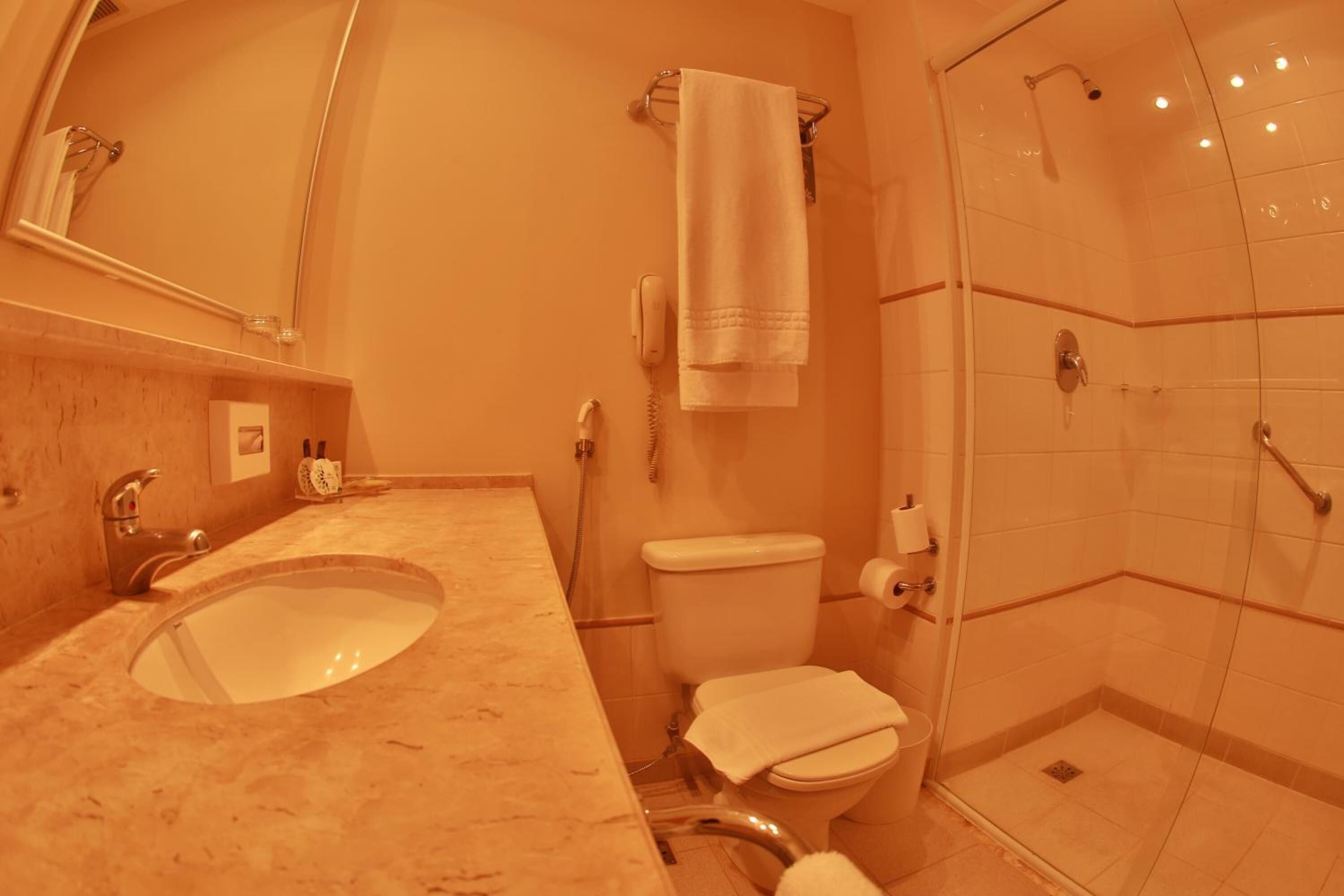 superior couple | bathroom | shower, hair dryer, towels