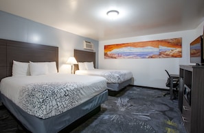 Room, 2 Queen Beds, Non Smoking, Refrigerator & Microwave | Premium bedding, down comforters, desk, blackout drapes
