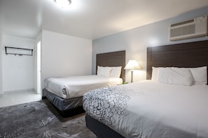 Room, 2 Queen Beds, Non Smoking, Refrigerator & Microwave | Premium bedding, down comforters, desk, blackout drapes