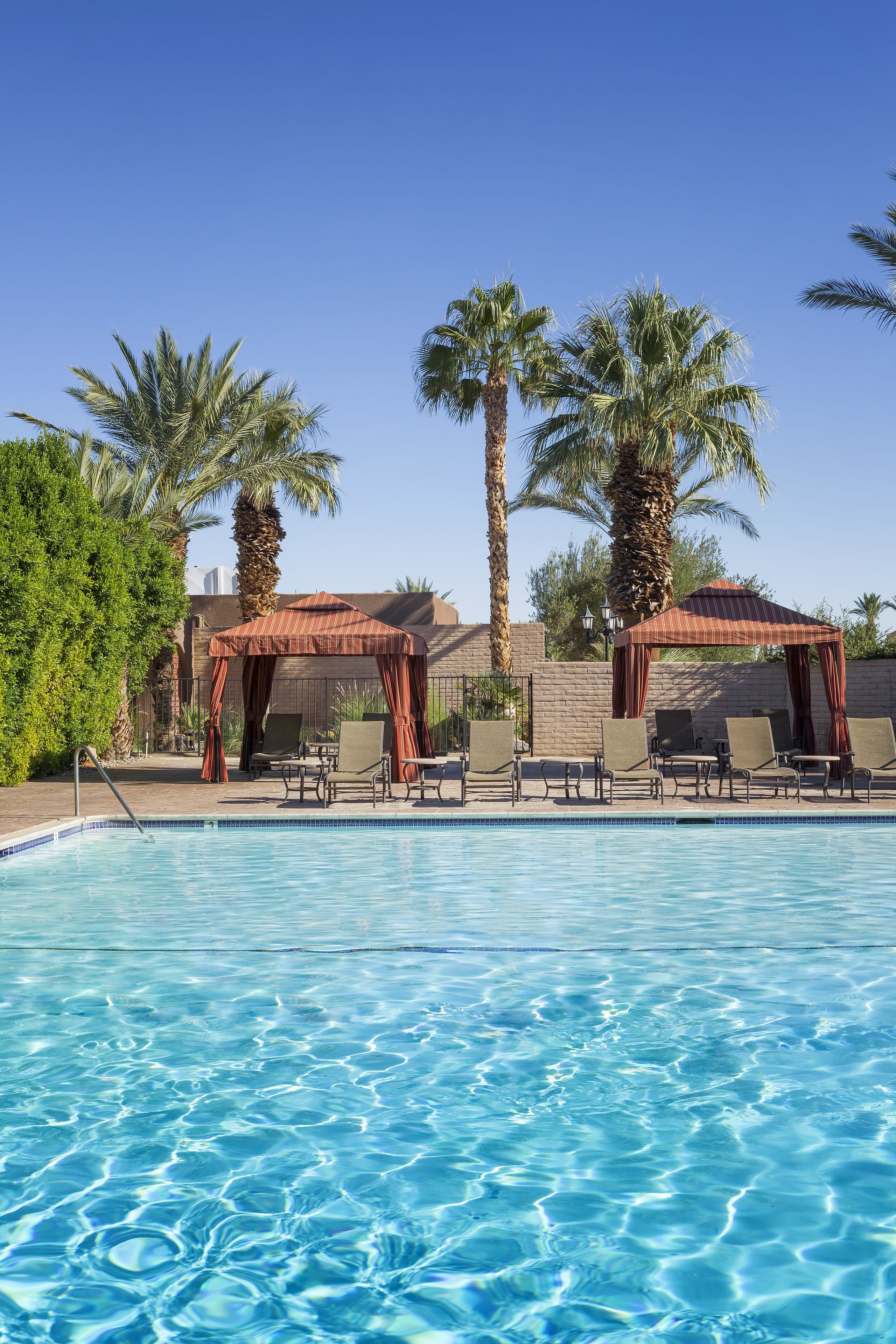 2 outdoor pools, a heated pool, free pool cabanas, pool loungers