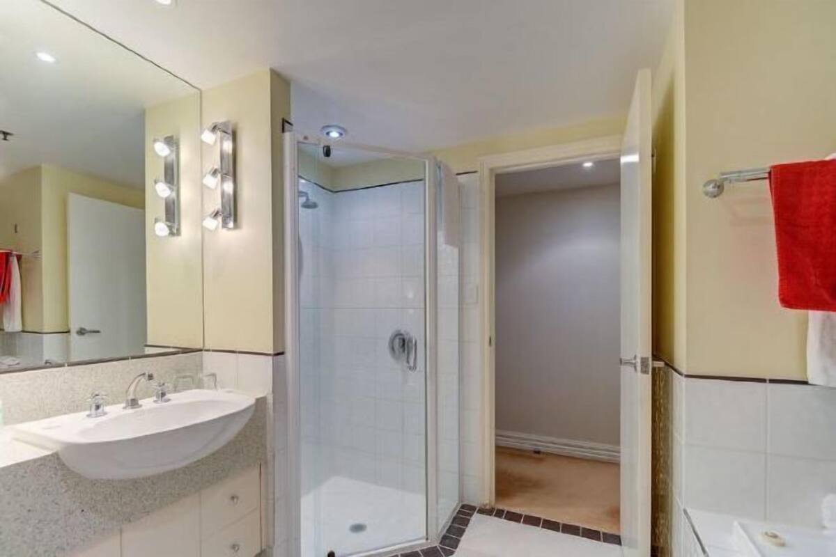 Bathroom | Shower, free toiletries, hair dryer, bathrobes