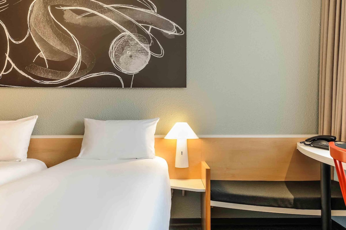 Hypo-allergenic bedding, desk, laptop workspace, soundproofing