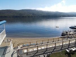 Private beach, sun loungers, beach umbrellas, kayaking