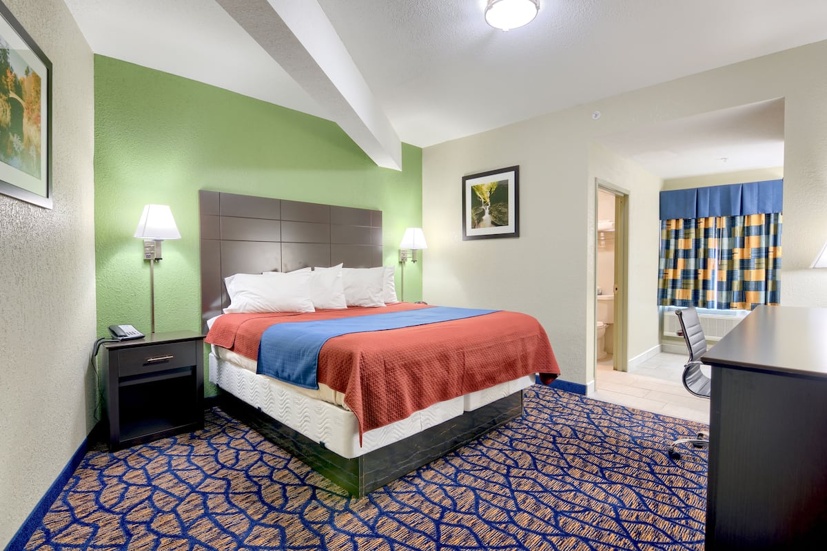 Room, 1 King Bed, Non Smoking | In-room safe, desk, iron/ironing board, free cribs/infant beds