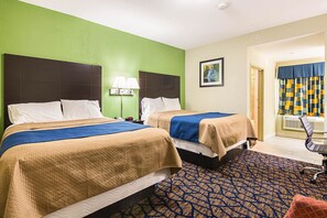 Room, 2 Queen Beds, Non Smoking | In-room safe, desk, iron/ironing board, free cribs/infant beds