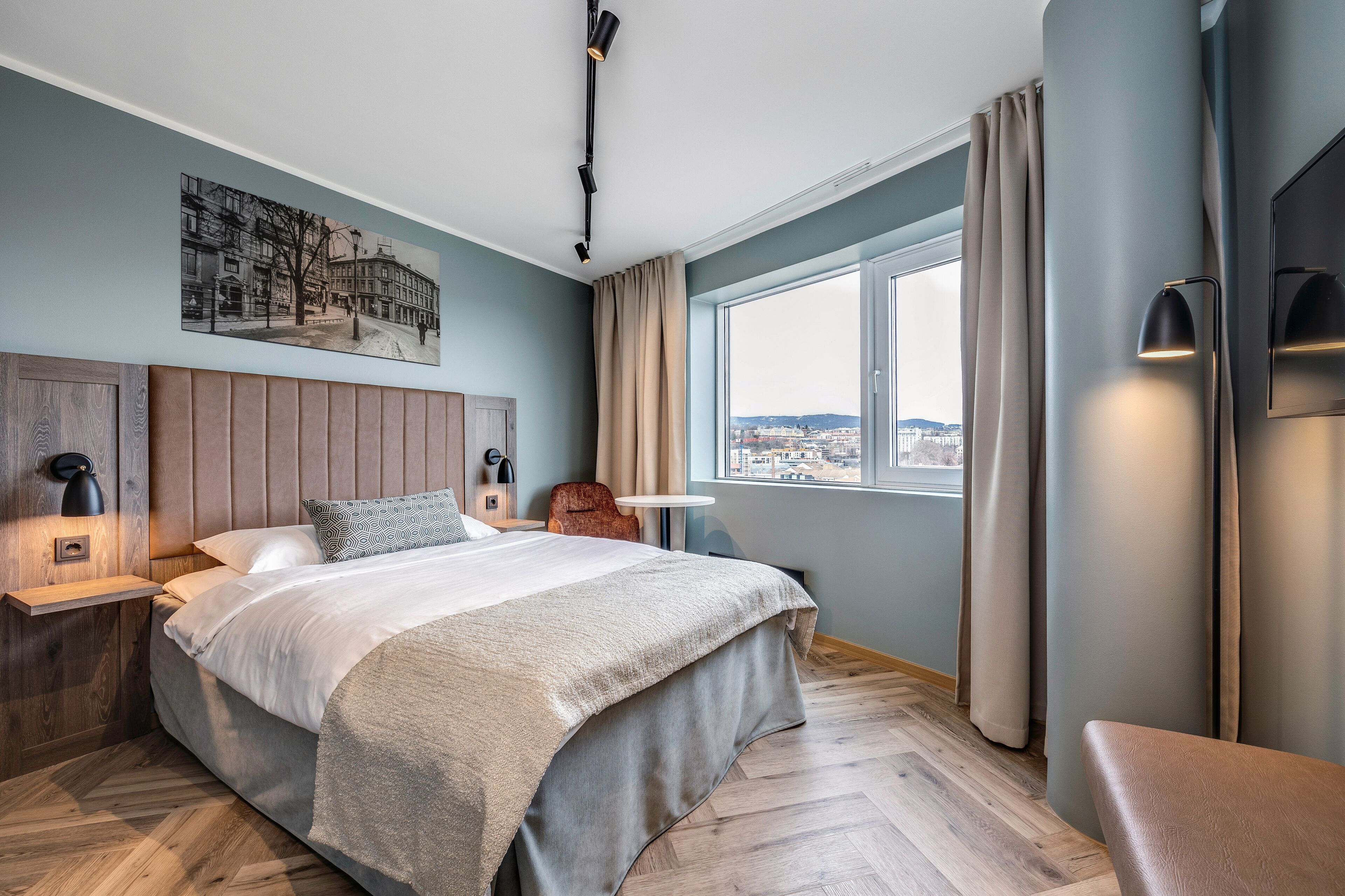 small double room with city view | premium bedding, memory-foam beds, laptop workspace, free wifi