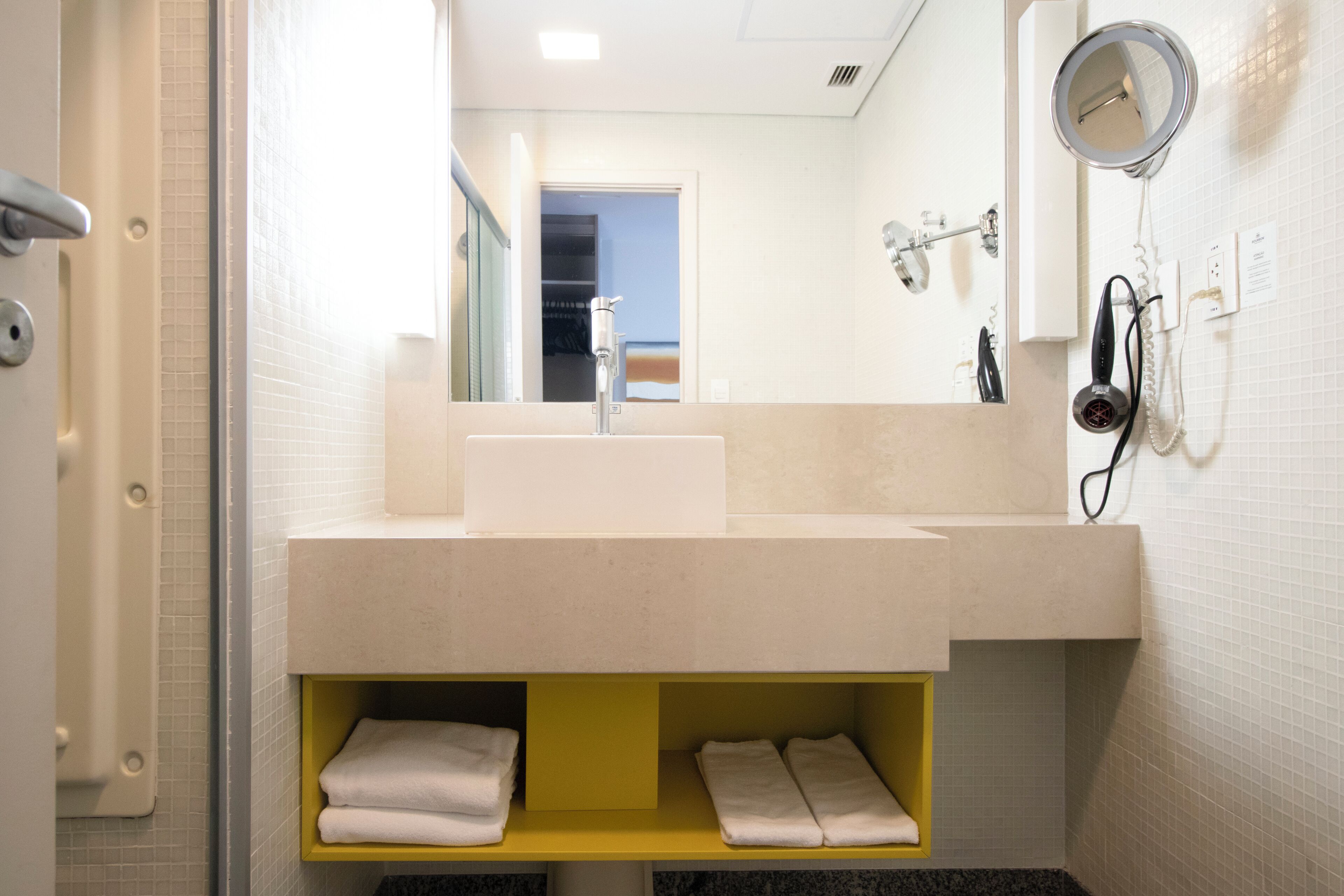 premier double room | bathroom | shower, eco-friendly toiletries, hair dryer, towels