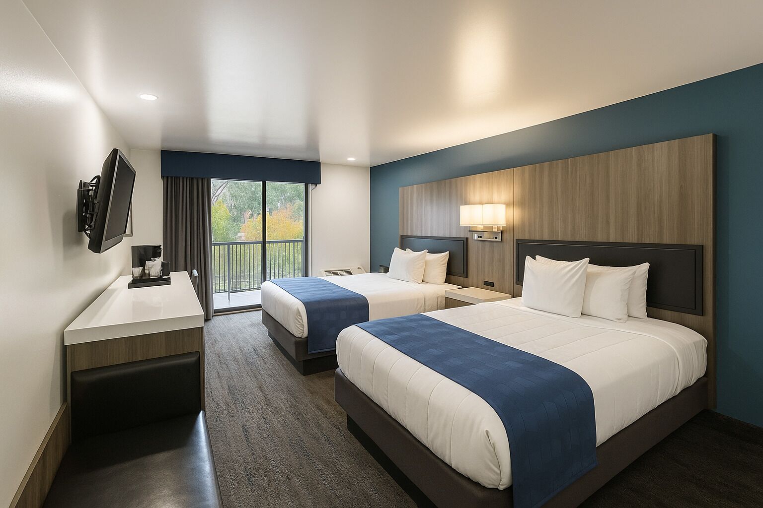 Standard Room, 2 Queen Beds | Desk, blackout drapes, iron/ironing board, cribs/infant beds