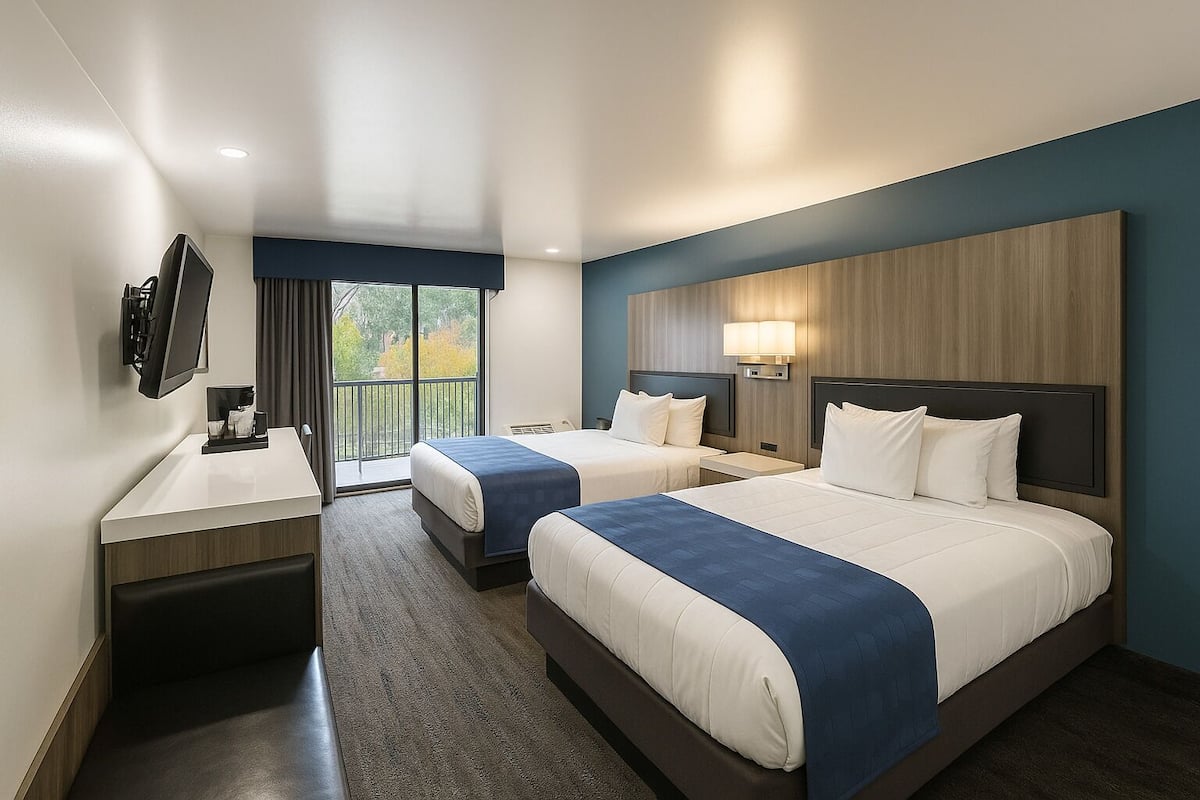 Standard Room, 2 Queen Beds | Desk, blackout drapes, iron/ironing board, cribs/infant beds