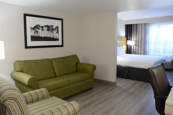 Down comforters, in-room safe, desk, blackout drapes