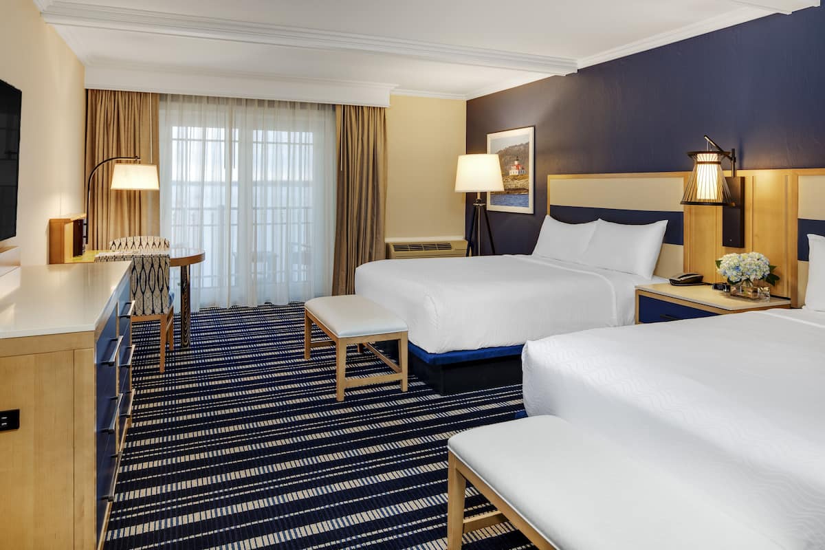 standard room, 2 double beds | in-room safe, blackout curtains, iron/ironing board, bed sheets