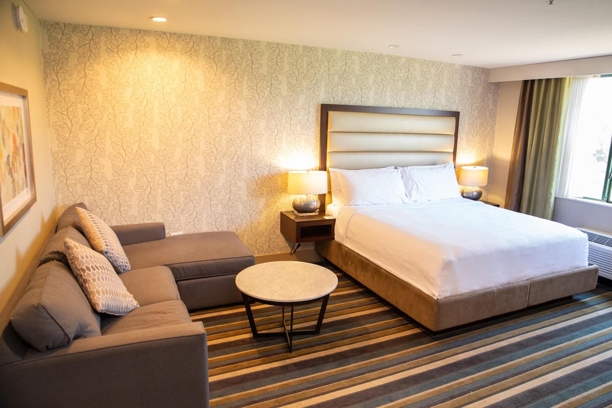 Suite junior, 1 cama King size, para no fumadores | Área de sala de estar | Televisión LCD de 37 pulgadas con canales premium y televisión