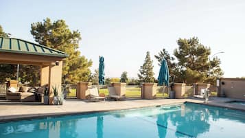 Outdoor pool, open 6 AM to 10 PM, sun loungers