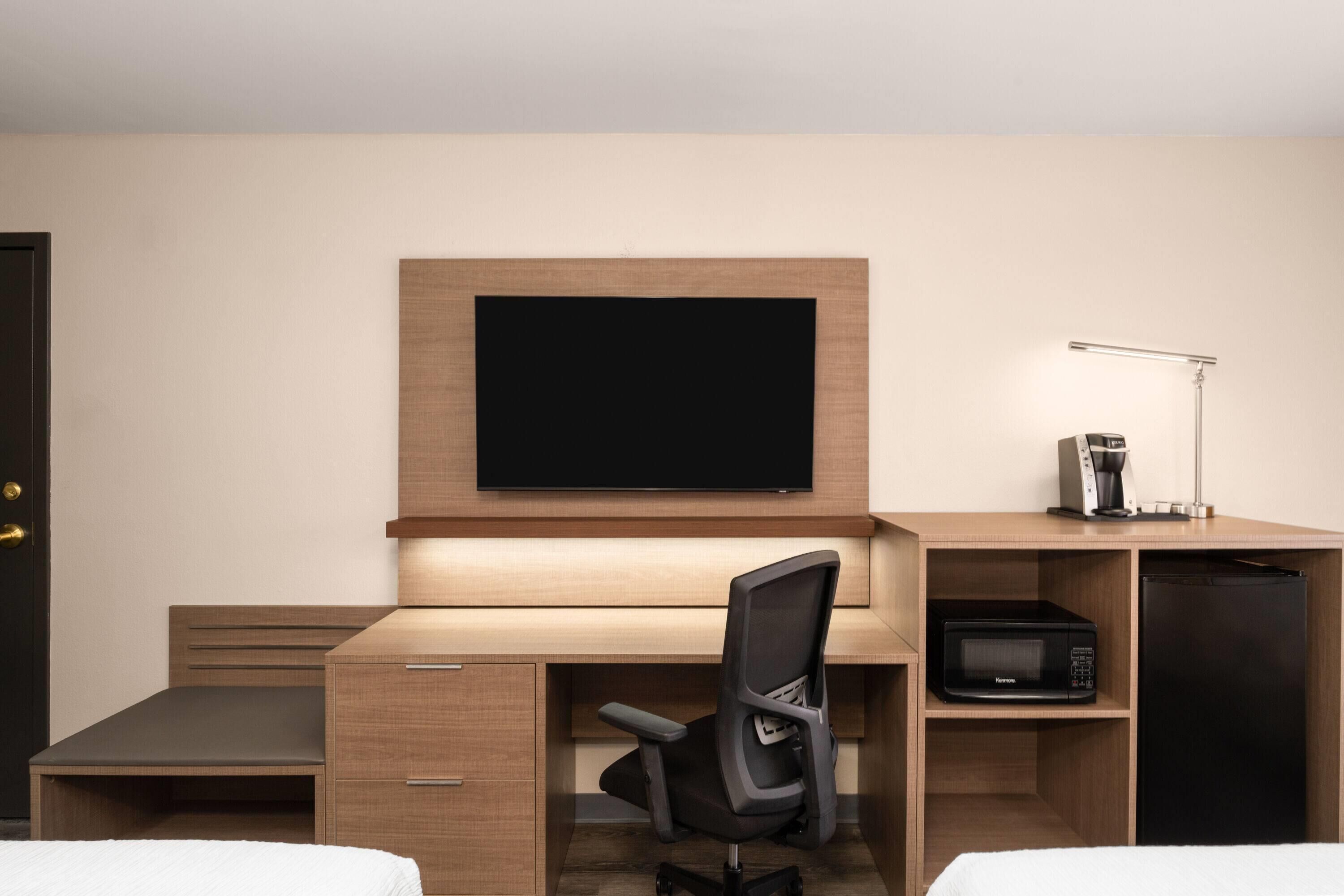 Room, 2 Queen Beds, Hearing Accessible, Non Smoking (Mobility Accessible, Roll-In Shower) | In-room safe, desk, iron/ironing board, free WiFi