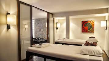 Couples treatment rooms, sauna, hot tub, steam room, body treatments