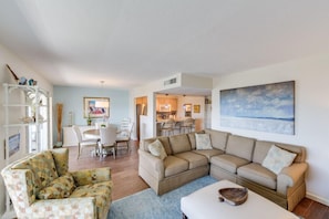 Condo, 2 Bedrooms (Gulf View) | Living room | Flat-screen TV, DVD player - Sanibel Siesta on the Beach (Sanibel)
