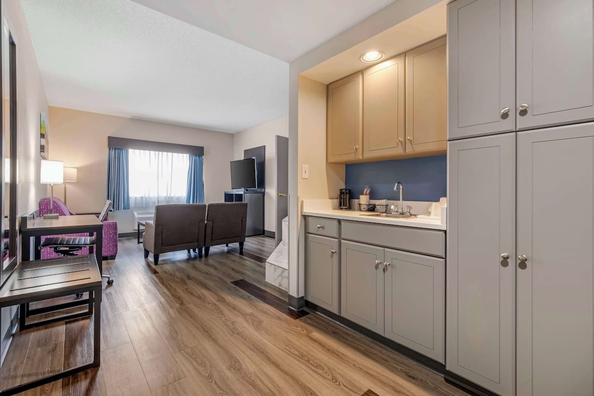 suite, 1 king bed with sofa bed, non smoking, refrigerator & microwave (with sofabed) | premium bedding, pillow-top beds, in-room safe, desk