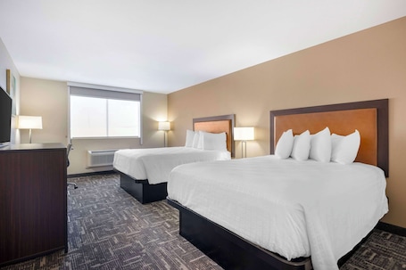 Standard Room, 2 Queen Beds, Smoking, Refrigerator & Microwave | Desk, laptop workspace, iron/ironing board, WiFi