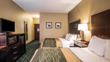 Standard Room, 2 Queen Beds, Non Smoking | Premium bedding, desk, laptop workspace, iron/ironing board