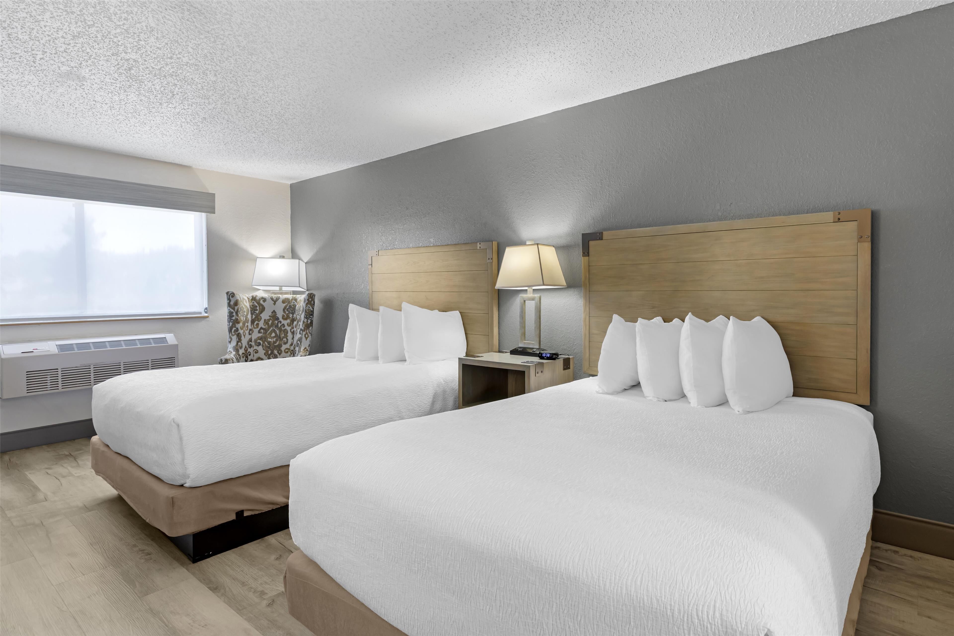 deluxe two queens non-smoking, pet friendly | desk, blackout curtains, iron/ironing board, rollaway beds