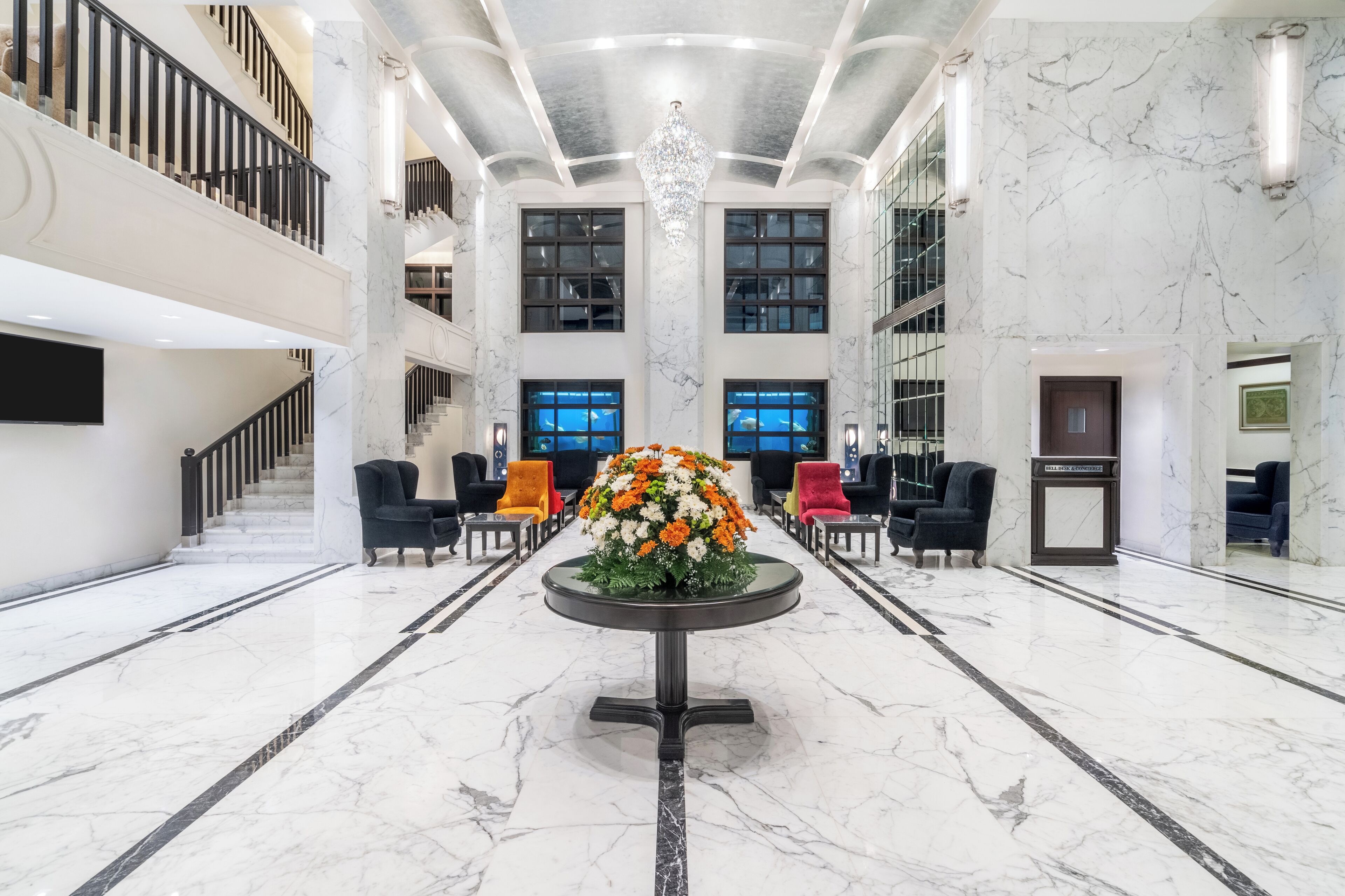 Área de estar no saguão