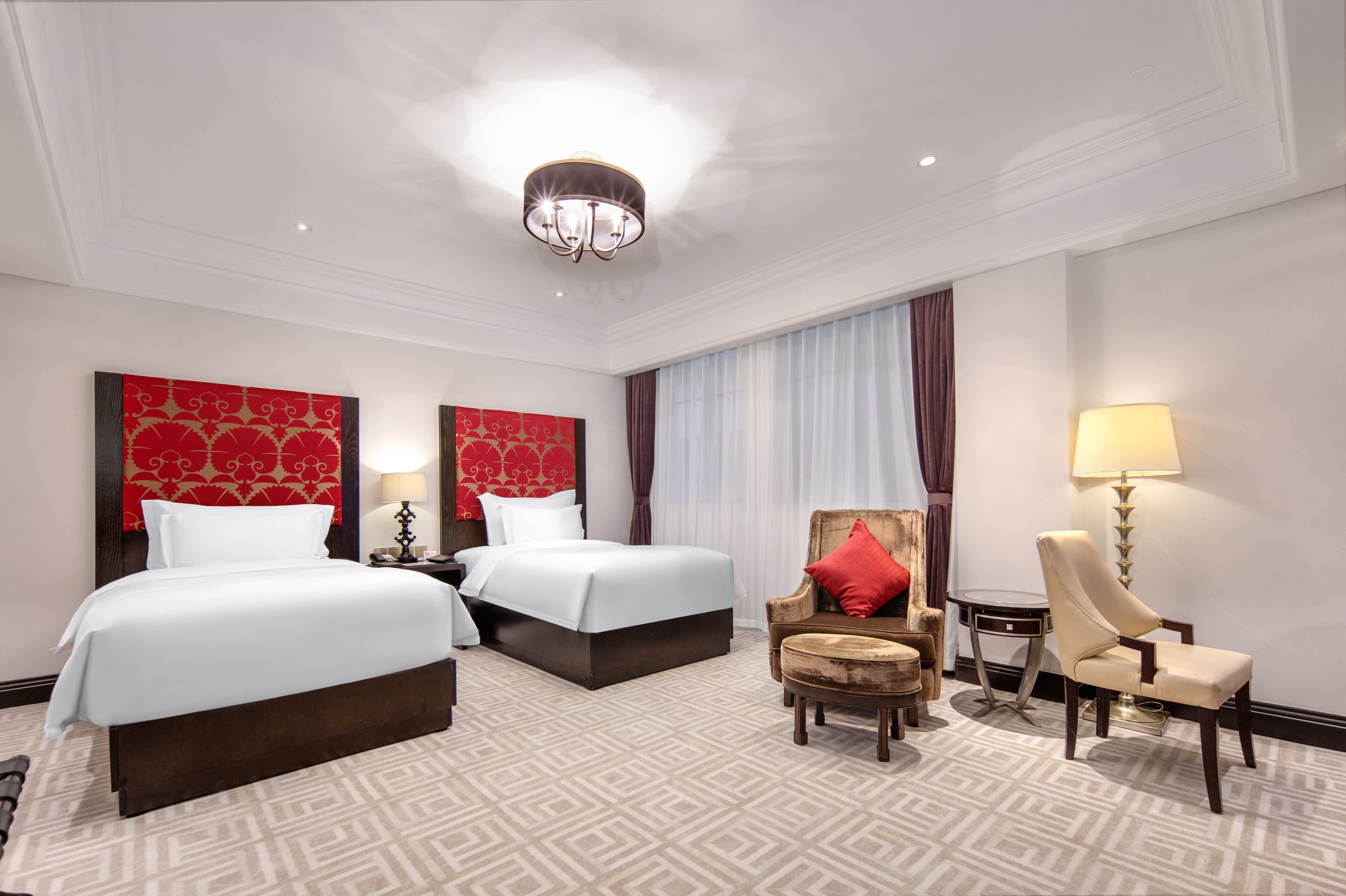 shanghai grand twin room | 1 bedroom, down duvets, minibar, in-room safe