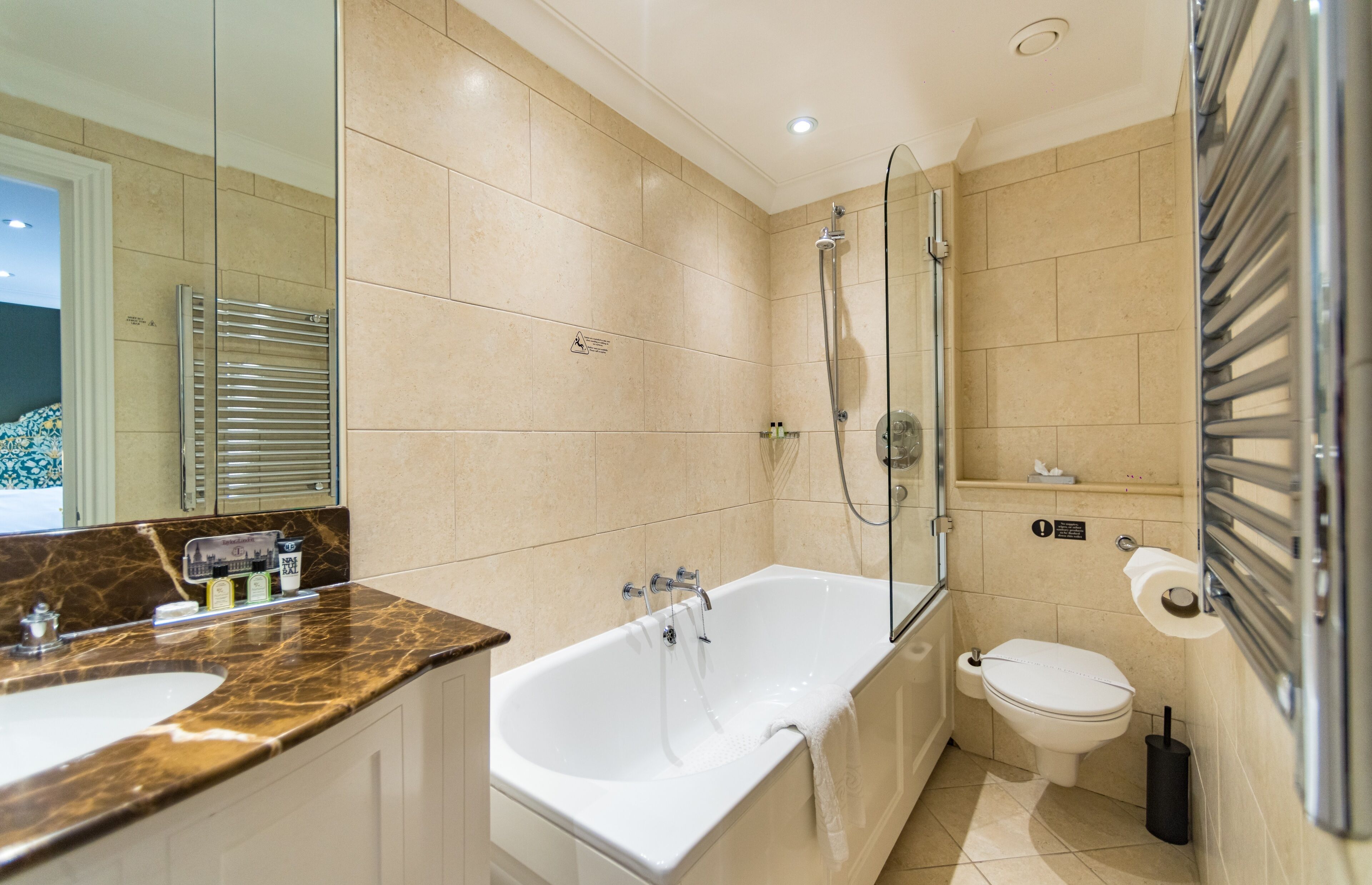 superior double room | bathroom | free toiletries, hair dryer, towels, soap