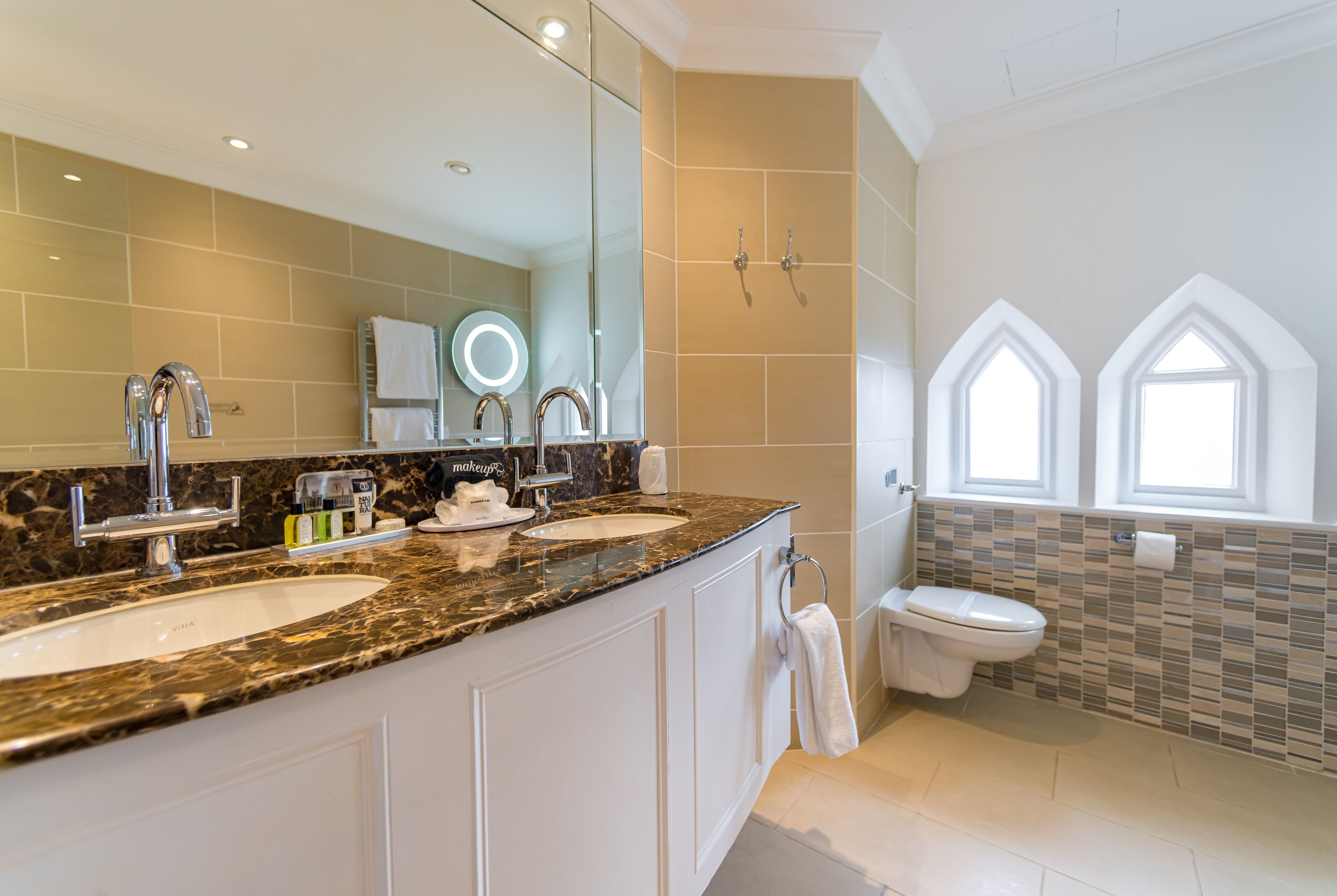 deluxe family room | bathroom | free toiletries, hair dryer, towels, soap