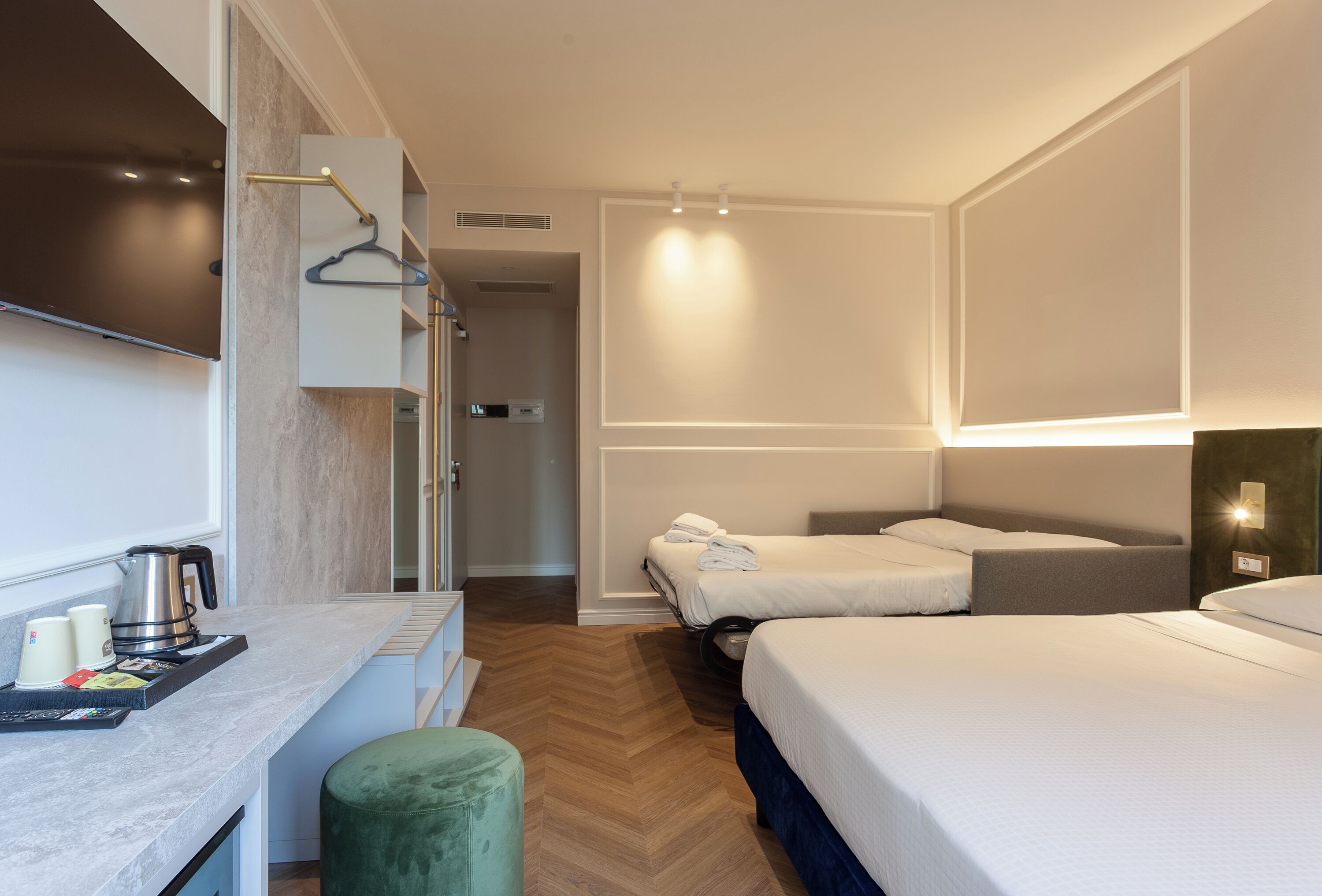 double photograph junior suite | 1 bedroom, down duvets, in-room safe, desk