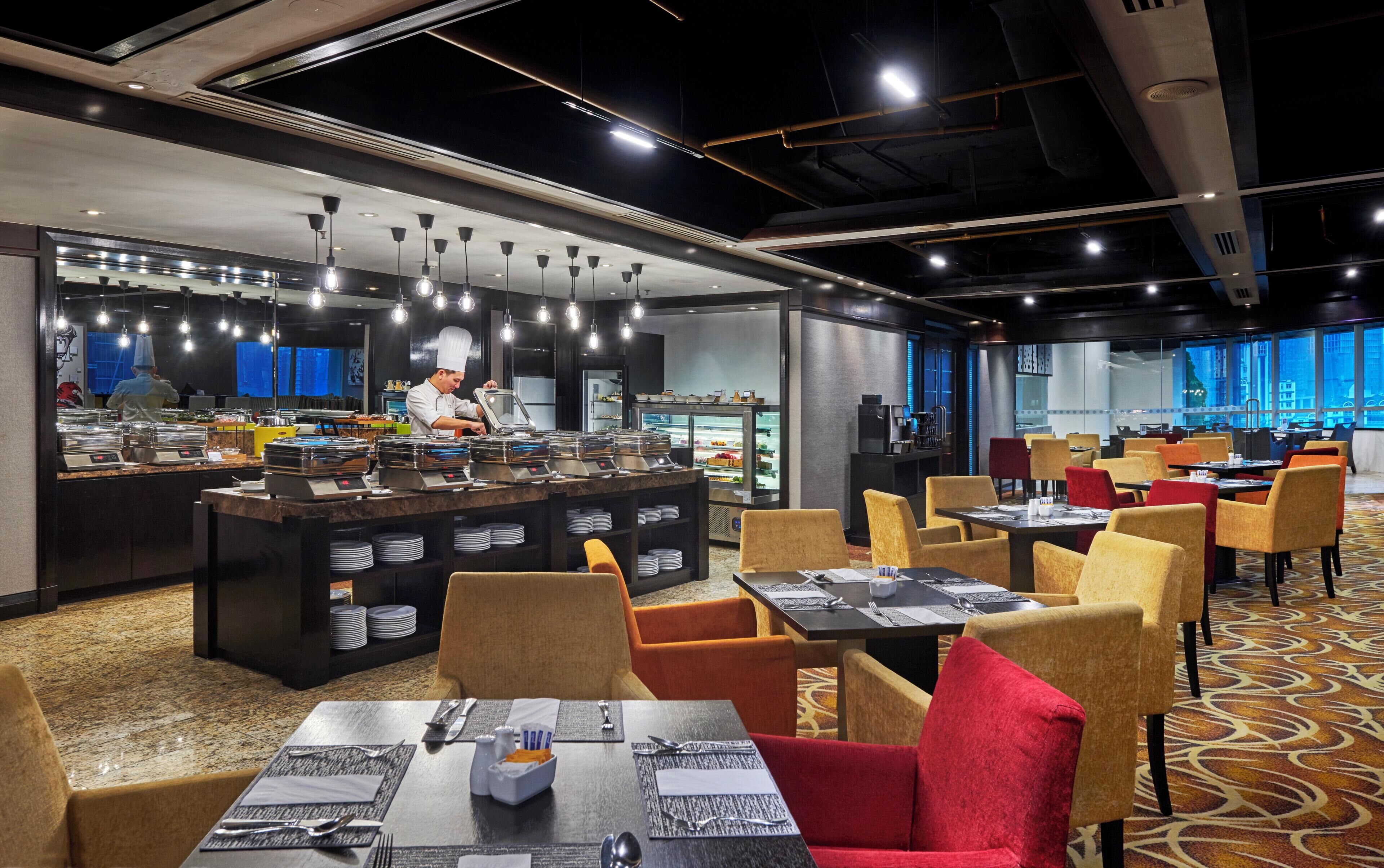 daily buffet breakfast (myr 91.80 per person)