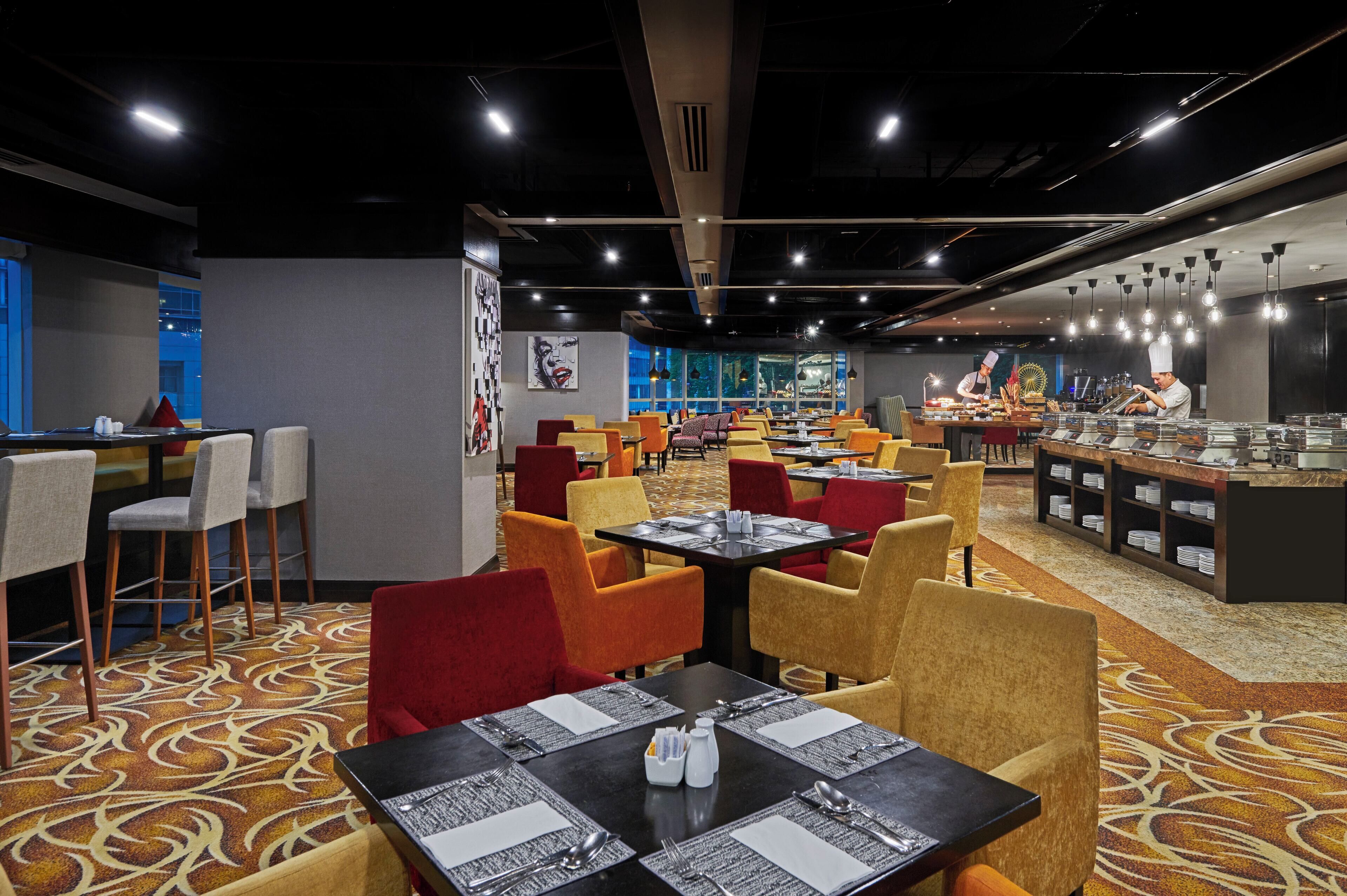 daily buffet breakfast (myr 91.80 per person)