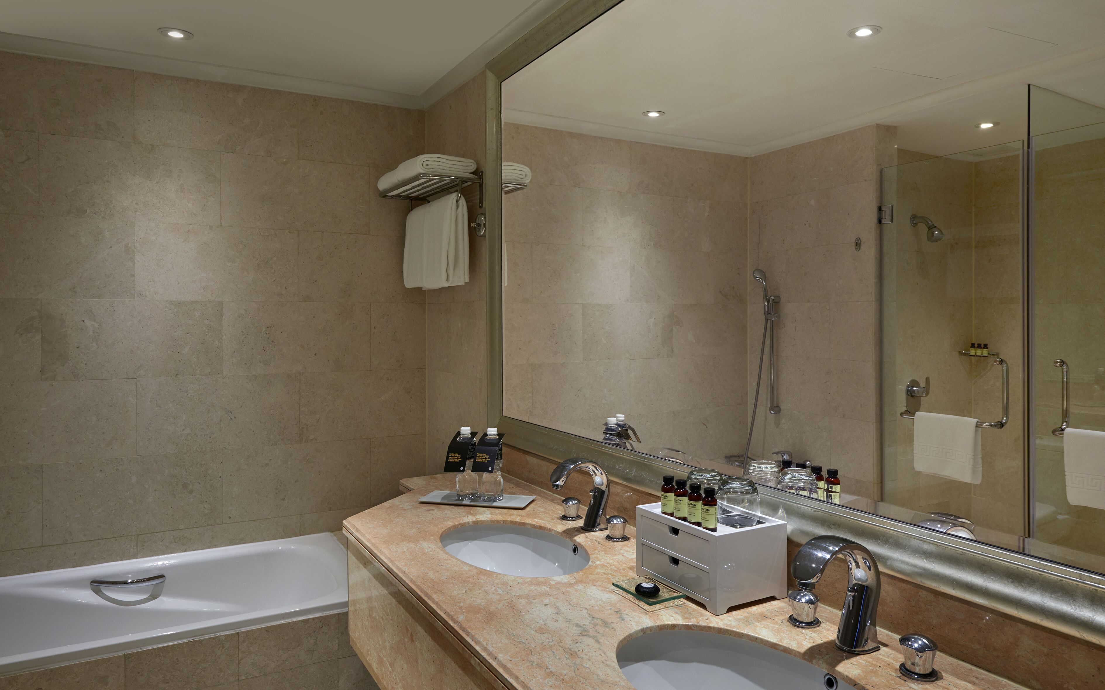 executive suite, 1 king bed, club lounge access | bathroom | separate bathtub and shower, eco-friendly toiletries, hair dryer