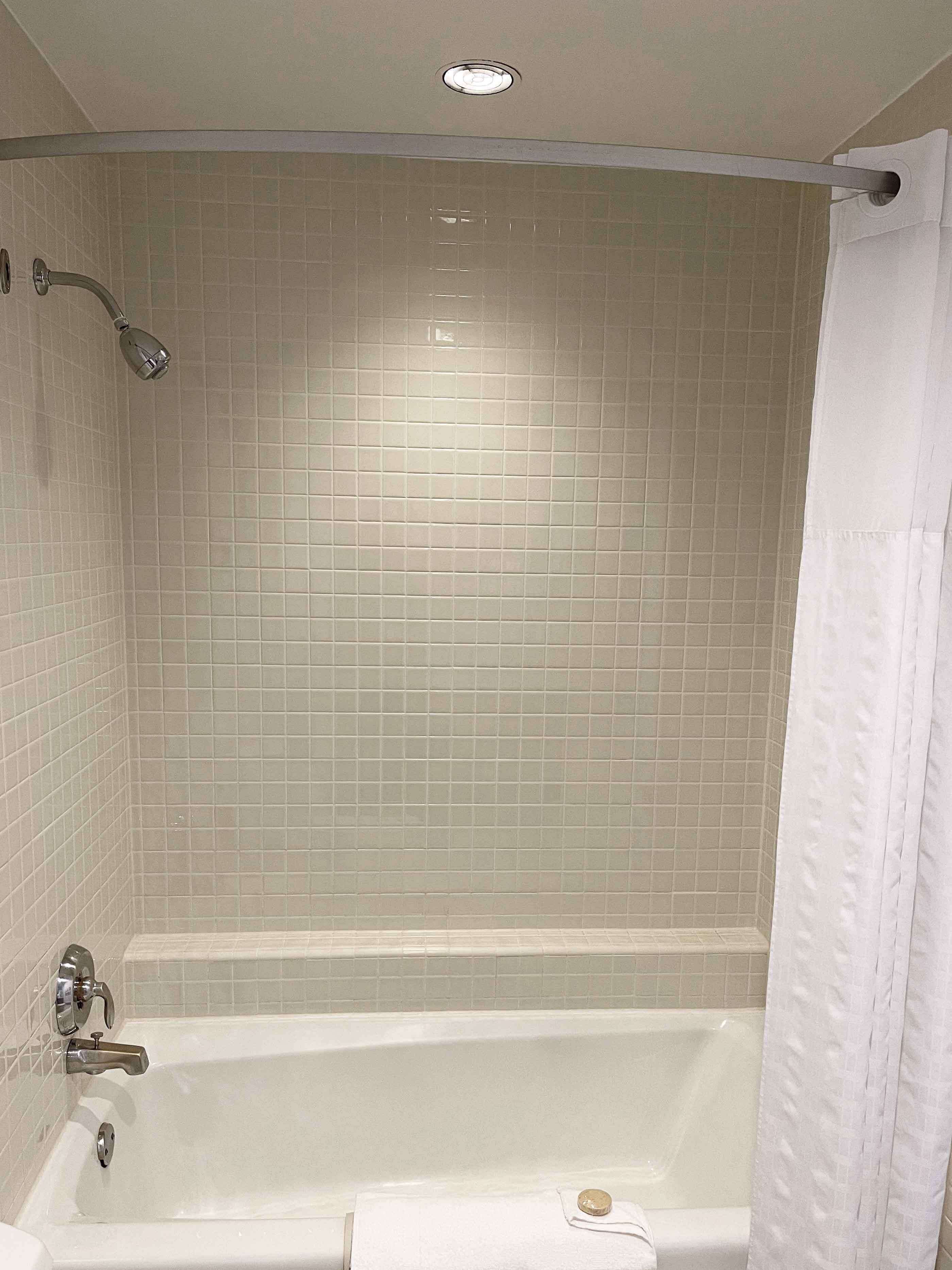 premium suite, 1 king bed | bathroom | combined shower/bathtub, hair dryer, towels