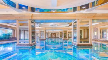 Indoor pool, seasonal outdoor pool, sun loungers