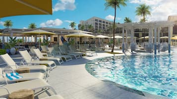 2 piscinas al aire libre, camas de piscina con cargo