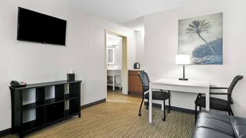 Suite, 2 Double Beds, Non Smoking, Refrigerator & Microwave (with Sofabed) | Desk, laptop workspace, iron/ironing board, free WiFi