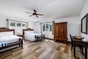 Standard Room, 2 Queen Beds | Pillowtop beds, desk, laptop workspace, bed sheets