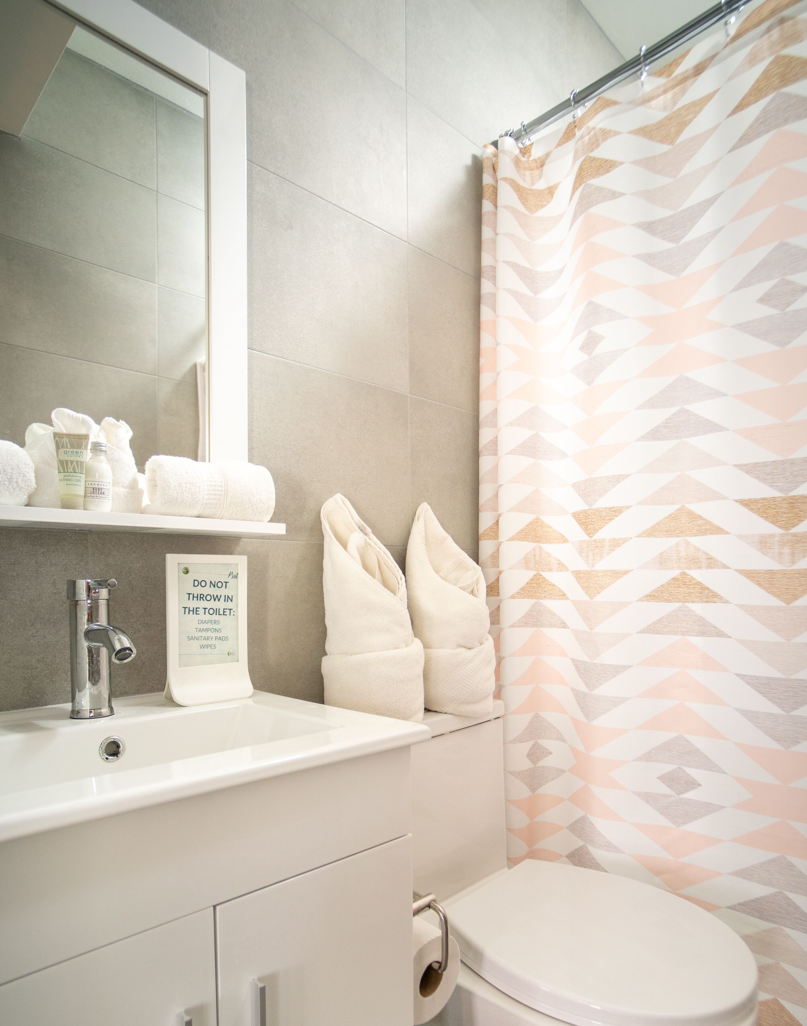 terrace two beds | bathroom | shower, free toiletries, hair dryer, towels