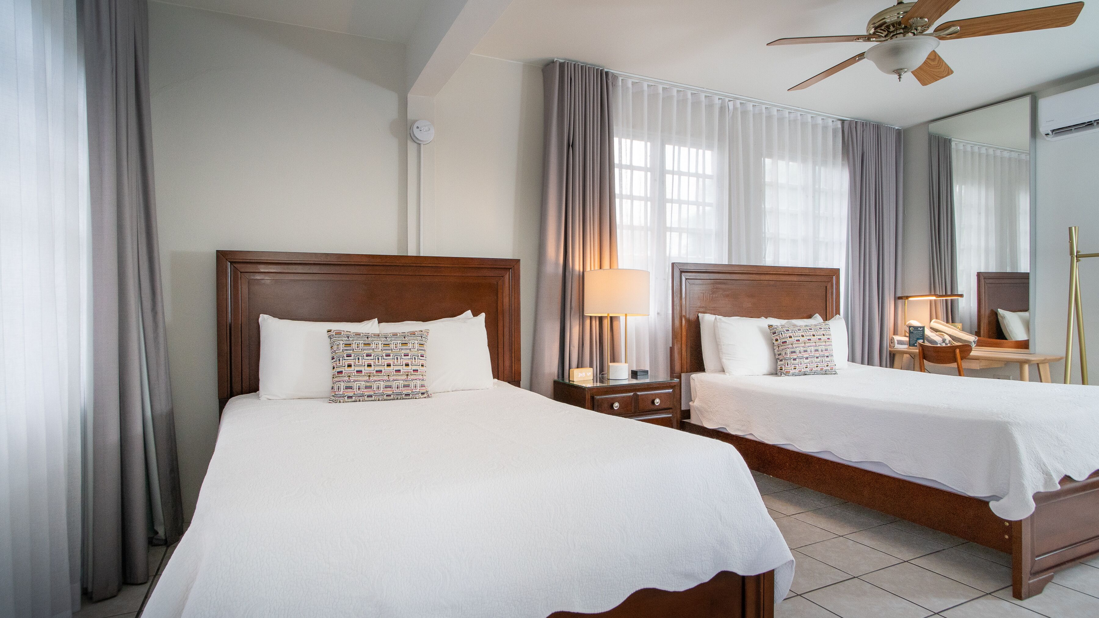 terrace two beds | premium bedding, pillow-top beds, individually decorated