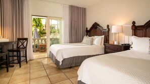 Poolside Two Queen | Premium bedding, pillowtop beds, individually decorated