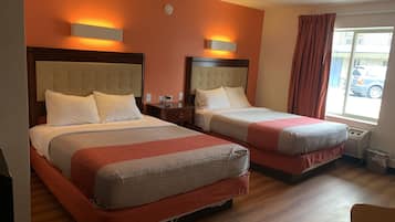 Standard Room, 2 Queen Beds, Non Smoking | Bathroom | Free toiletries, hair dryer, towels