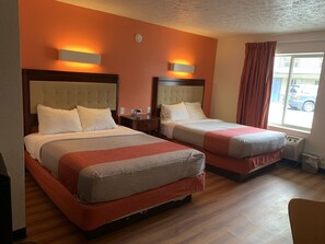 Standard Room, 2 Queen Beds, Non Smoking | Bathroom | Free toiletries, hair dryer, towels