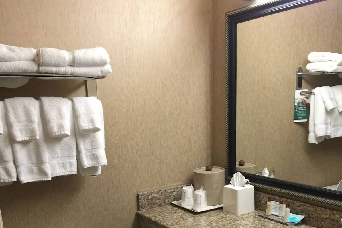 A bathroom with a toilet, sink, and towel rack.