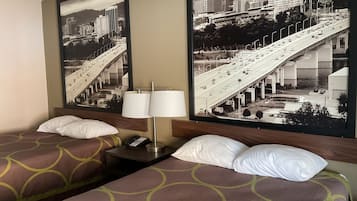 Double Room, 2 Double Beds | Premium bedding, desk, laptop workspace, blackout drapes